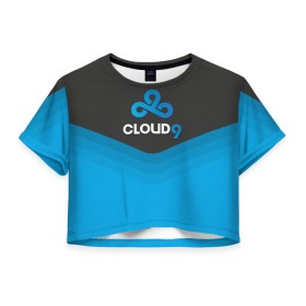 Женская футболка 3D укороченная с принтом Cloud 9 Uniform в Кировске, 100% полиэстер | круглая горловина, длина футболки до линии талии, рукава с отворотами | counter strike | cs go | swat | terrorist | контр страйк | кс го | спецназ