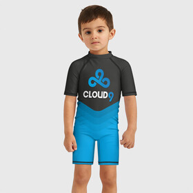 Детский купальный костюм 3D с принтом Cloud 9 Uniform в Кировске, Полиэстер 85%, Спандекс 15% | застежка на молнии на спине | Тематика изображения на принте: counter strike | cs go | swat | terrorist | контр страйк | кс го | спецназ