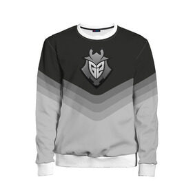 Детский свитшот 3D с принтом G2 Esports Uniform в Кировске, 100% полиэстер | свободная посадка, прямой крой, мягкая тканевая резинка на рукавах и понизу свитшота | Тематика изображения на принте: counter strike | cs go | g2 esports | swat | terrorist | г2 еспорт | контр страйк | кс го | спецназ