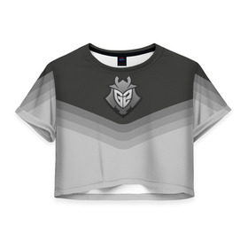 Женская футболка 3D укороченная с принтом G2 Esports Uniform в Кировске, 100% полиэстер | круглая горловина, длина футболки до линии талии, рукава с отворотами | Тематика изображения на принте: counter strike | cs go | g2 esports | swat | terrorist | г2 еспорт | контр страйк | кс го | спецназ