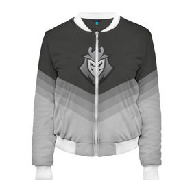 Женский бомбер 3D с принтом G2 Esports Uniform в Кировске, 100% полиэстер | застегивается на молнию, по бокам два кармана без застежек, мягкие манжеты, по низу бомбера и на воротнике — эластичная резинка | counter strike | cs go | g2 esports | swat | terrorist | г2 еспорт | контр страйк | кс го | спецназ