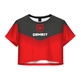 Женская футболка 3D укороченная с принтом Gambit Gaming Uniform в Кировске, 100% полиэстер | круглая горловина, длина футболки до линии талии, рукава с отворотами | counter strike | cs go | gambit | swat | terrorist | гамбит | контр страйк | кс го | спецназ