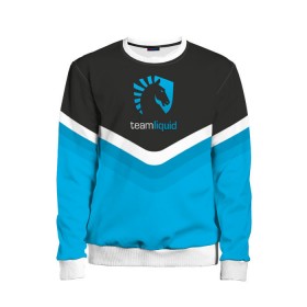 Детский свитшот 3D с принтом Team Liquid Uniform в Кировске, 100% полиэстер | свободная посадка, прямой крой, мягкая тканевая резинка на рукавах и понизу свитшота | Тематика изображения на принте: dota | ggwp | glhf | team | team liquid | дота | игра | тим ликвид | униформа