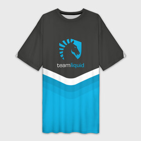 Платье-футболка 3D с принтом Team Liquid Uniform в Кировске,  |  | dota | ggwp | glhf | team | team liquid | дота | игра | тим ликвид | униформа