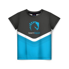 Детская футболка 3D с принтом Team Liquid Uniform в Кировске, 100% гипоаллергенный полиэфир | прямой крой, круглый вырез горловины, длина до линии бедер, чуть спущенное плечо, ткань немного тянется | dota | ggwp | glhf | team | team liquid | дота | игра | тим ликвид | униформа