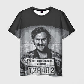 Мужская футболка 3D с принтом Pablo Escobar в Кировске, 100% полиэфир | прямой крой, круглый вырез горловины, длина до линии бедер | пабло | эскобар