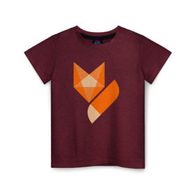 Детская футболка хлопок с принтом Лиса минимализм в Кировске, 100% хлопок | круглый вырез горловины, полуприлегающий силуэт, длина до линии бедер | fox