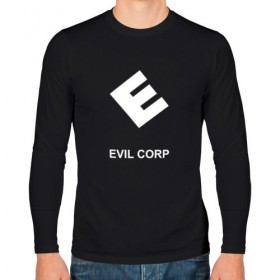 Мужской лонгслив хлопок с принтом Evil corporation в Кировске, 100% хлопок |  | Тематика изображения на принте: mister | mr | robot | зла | корпорация | мистер | робот