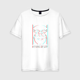 Женская футболка хлопок Oversize с принтом F society в Кировске, 100% хлопок | свободный крой, круглый ворот, спущенный рукав, длина до линии бедер
 | fsociety | mister | mr | robot | society | мистер | робот
