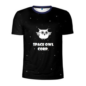 Мужская футболка 3D спортивная с принтом Космическая сова в Кировске, 100% полиэстер с улучшенными характеристиками | приталенный силуэт, круглая горловина, широкие плечи, сужается к линии бедра | Тематика изображения на принте: астрономия звезды космос сова