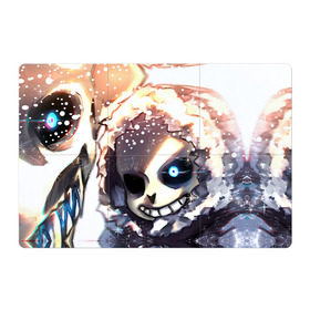 Магнитный плакат 3Х2 с принтом Sans and snow в Кировске, Полимерный материал с магнитным слоем | 6 деталей размером 9*9 см | Тематика изображения на принте: sans | андертейл | подземелье | санс
