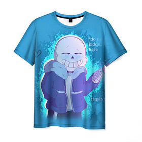 Мужская футболка 3D с принтом winter Sans в Кировске, 100% полиэфир | прямой крой, круглый вырез горловины, длина до линии бедер | sans | андертейл | подземелье | санс
