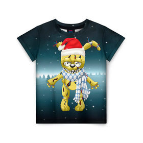 Детская футболка 3D с принтом Five Nights At Freddy`s в Кировске, 100% гипоаллергенный полиэфир | прямой крой, круглый вырез горловины, длина до линии бедер, чуть спущенное плечо, ткань немного тянется | Тематика изображения на принте: fnaf | freddy | бонни | медведь | мишка | фнаф | фокси | фредди