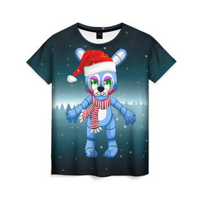 Женская футболка 3D с принтом Five Nights At Freddy`s в Кировске, 100% полиэфир ( синтетическое хлопкоподобное полотно) | прямой крой, круглый вырез горловины, длина до линии бедер | fnaf | freddy | бонни | медведь | мишка | фнаф | фокси | фредди