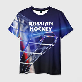 Мужская футболка 3D с принтом Русский хоккей в Кировске, 100% полиэфир | прямой крой, круглый вырез горловины, длина до линии бедер | hockey | red machine | красная машина | кхл | русский | сборная россии | хоккей | шайба