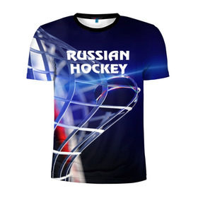 Мужская футболка 3D спортивная с принтом Русский хоккей в Кировске, 100% полиэстер с улучшенными характеристиками | приталенный силуэт, круглая горловина, широкие плечи, сужается к линии бедра | hockey | red machine | красная машина | кхл | русский | сборная россии | хоккей | шайба