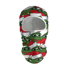 Балаклава 3D с принтом Sad frog new year в Кировске, 100% полиэстер, ткань с особыми свойствами — Activecool | плотность 150–180 г/м2; хорошо тянется, но при этом сохраняет форму. Закрывает шею, вокруг отверстия для глаз кайма. Единый размер | грустная | дед мороз | лягушка | пепе | санта