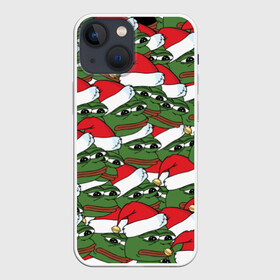 Чехол для iPhone 13 mini с принтом Sad frog new year в Кировске,  |  | грустная | дед мороз | лягушка | пепе | санта