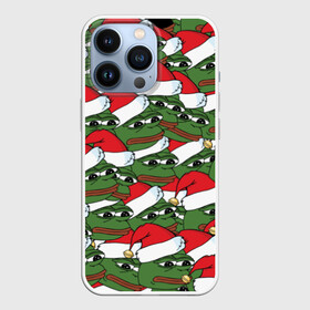 Чехол для iPhone 13 Pro с принтом Sad frog new year в Кировске,  |  | грустная | дед мороз | лягушка | пепе | санта
