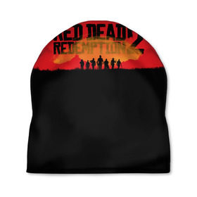 Шапка 3D с принтом Red Dead Redemption 2 в Кировске, 100% полиэстер | универсальный размер, печать по всей поверхности изделия | rdr | rdr2 | red dead redemption 2 | rockstar | дикий запад | ковбои