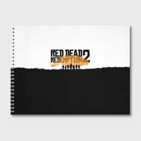 Альбом для рисования с принтом Red Dead Redemption 2 в Кировске, 100% бумага
 | матовая бумага, плотность 200 мг. | rdr | rdr2 | red dead redemption 2 | rockstar | дикий запад | ковбои