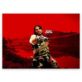 Поздравительная открытка с принтом Red Dead Redemption в Кировске, 100% бумага | плотность бумаги 280 г/м2, матовая, на обратной стороне линовка и место для марки
 | rdr | rdr2 | red dead redemption 2 | rockstar | дикий запад | ковбои