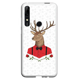 Чехол для Honor P Smart Z с принтом Christmas Deer в Кировске, Силикон | Область печати: задняя сторона чехла, без боковых панелей | new year | олень | рождество | роза | снег | узор