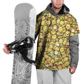 Накидка на куртку 3D с принтом Смайлики. Стикербомбинг в Кировске, 100% полиэстер |  | emoji | желтый | мем | смайл | стикербомбинг | текстура | улыбка | эмодзи