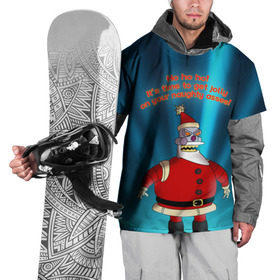 Накидка на куртку 3D с принтом Робот Санта в Кировске, 100% полиэстер |  | Тематика изображения на принте: futurama | зима | мультфильм | новый год | рождество | футурама