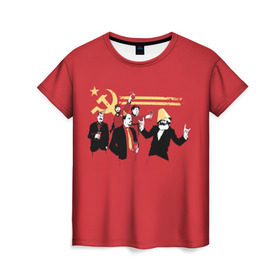 Женская футболка 3D с принтом Back in the USSR в Кировске, 100% полиэфир ( синтетическое хлопкоподобное полотно) | прямой крой, круглый вырез горловины, длина до линии бедер | гевара | ленин | ретро | советский | союз | ссср | сталин | че