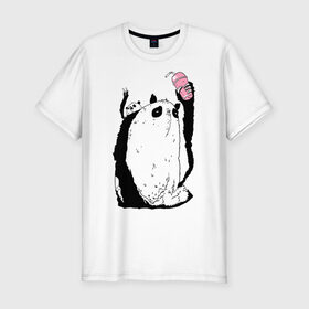 Мужская футболка премиум с принтом panda в Кировске, 92% хлопок, 8% лайкра | приталенный силуэт, круглый вырез ворота, длина до линии бедра, короткий рукав | dd | drop dead | dropdead | milk | milkshake | panda | tmblr | tumbler