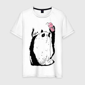 Мужская футболка хлопок с принтом panda в Кировске, 100% хлопок | прямой крой, круглый вырез горловины, длина до линии бедер, слегка спущенное плечо. | dd | drop dead | dropdead | milk | milkshake | panda | tmblr | tumbler