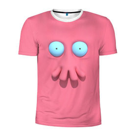 Мужская футболка 3D спортивная с принтом Доктор Зойдберг в Кировске, 100% полиэстер с улучшенными характеристиками | приталенный силуэт, круглая горловина, широкие плечи, сужается к линии бедра | будущее | врач | краб | лицо | розовый | фантастика | футурама | щупальца