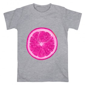 Мужская футболка хлопок с принтом Розовый лимон в Кировске, 100% хлопок | прямой крой, круглый вырез горловины, длина до линии бедер, слегка спущенное плечо. | еда | кислый | лимон | розовый цвет | фрукт