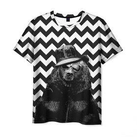 Мужская футболка 3D с принтом Mr. Bear в Кировске, 100% полиэфир | прямой крой, круглый вырез горловины, длина до линии бедер | Тематика изображения на принте: bear | beast | mister | roar | swag | зверь | медведь | мистер | свэг