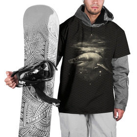 Накидка на куртку 3D с принтом Cosmic Shark в Кировске, 100% полиэстер |  | space | галактика | космос | рыба