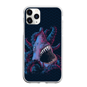 Чехол для iPhone 11 Pro матовый с принтом Underwater Fight в Кировске, Силикон |  | акула | осьминог