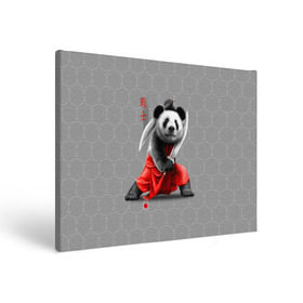 Холст прямоугольный с принтом Master Panda в Кировске, 100% ПВХ |  | ninja | panda | ниндзя | панда