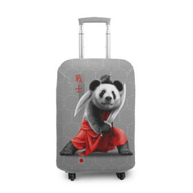 Чехол для чемодана 3D с принтом Master Panda в Кировске, 86% полиэфир, 14% спандекс | двустороннее нанесение принта, прорези для ручек и колес | ninja | panda | ниндзя | панда