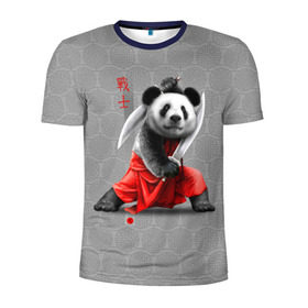 Мужская футболка 3D спортивная с принтом Master Panda в Кировске, 100% полиэстер с улучшенными характеристиками | приталенный силуэт, круглая горловина, широкие плечи, сужается к линии бедра | ninja | panda | ниндзя | панда