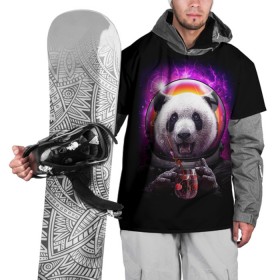 Накидка на куртку 3D с принтом Panda Cosmonaut в Кировске, 100% полиэстер |  | bear | galaxy | panda | space | star | астронавт | галактика | звезда | космонавт | космос | медведь | панда