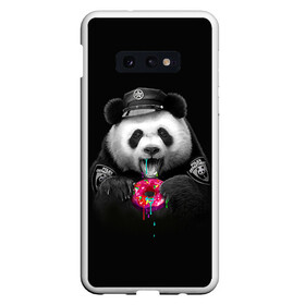 Чехол для Samsung S10E с принтом Donut Panda в Кировске, Силикон | Область печати: задняя сторона чехла, без боковых панелей | bear | donut | panda | police | коп | медведь | панда | пончик