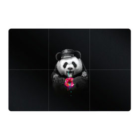 Магнитный плакат 3Х2 с принтом Donut Panda в Кировске, Полимерный материал с магнитным слоем | 6 деталей размером 9*9 см | bear | donut | panda | police | коп | медведь | панда | пончик