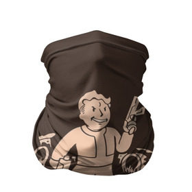 Бандана-труба 3D с принтом Волт-бой с оружием Fallout 4 в Кировске, 100% полиэстер, ткань с особыми свойствами — Activecool | плотность 150‒180 г/м2; хорошо тянется, но сохраняет форму | 111 | dweller | fallout | убежище | фаллаут