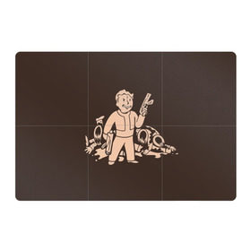 Магнитный плакат 3Х2 с принтом Волт-бой с оружием Fallout 4 в Кировске, Полимерный материал с магнитным слоем | 6 деталей размером 9*9 см | 111 | dweller | fallout | убежище | фаллаут
