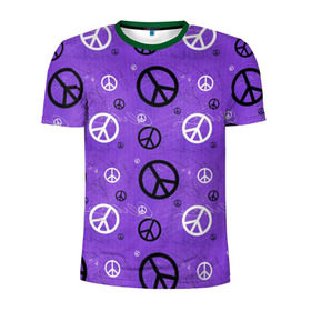Мужская футболка 3D спортивная с принтом Peace в Кировске, 100% полиэстер с улучшенными характеристиками | приталенный силуэт, круглая горловина, широкие плечи, сужается к линии бедра | abstract | hippie | hipster | swag | tie dye | абстракция | свэг | текстура | хиппи | хипстер