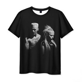 Мужская футболка 3D с принтом Two в Кировске, 100% полиэфир | прямой крой, круглый вырез горловины, длина до линии бедер | Тематика изображения на принте: die antwoord