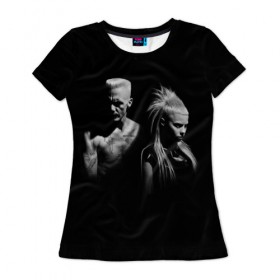 Женская футболка 3D с принтом Two в Кировске, 100% полиэфир ( синтетическое хлопкоподобное полотно) | прямой крой, круглый вырез горловины, длина до линии бедер | die antwoord