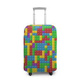 Чехол для чемодана 3D с принтом Лего в Кировске, 86% полиэфир, 14% спандекс | двустороннее нанесение принта, прорези для ручек и колес | дети | конструктор | лего
