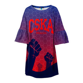 Детское платье 3D с принтом CSKA Msk в Кировске, 100% полиэстер | прямой силуэт, чуть расширенный к низу. Круглая горловина, на рукавах — воланы | moscow | москва | цска